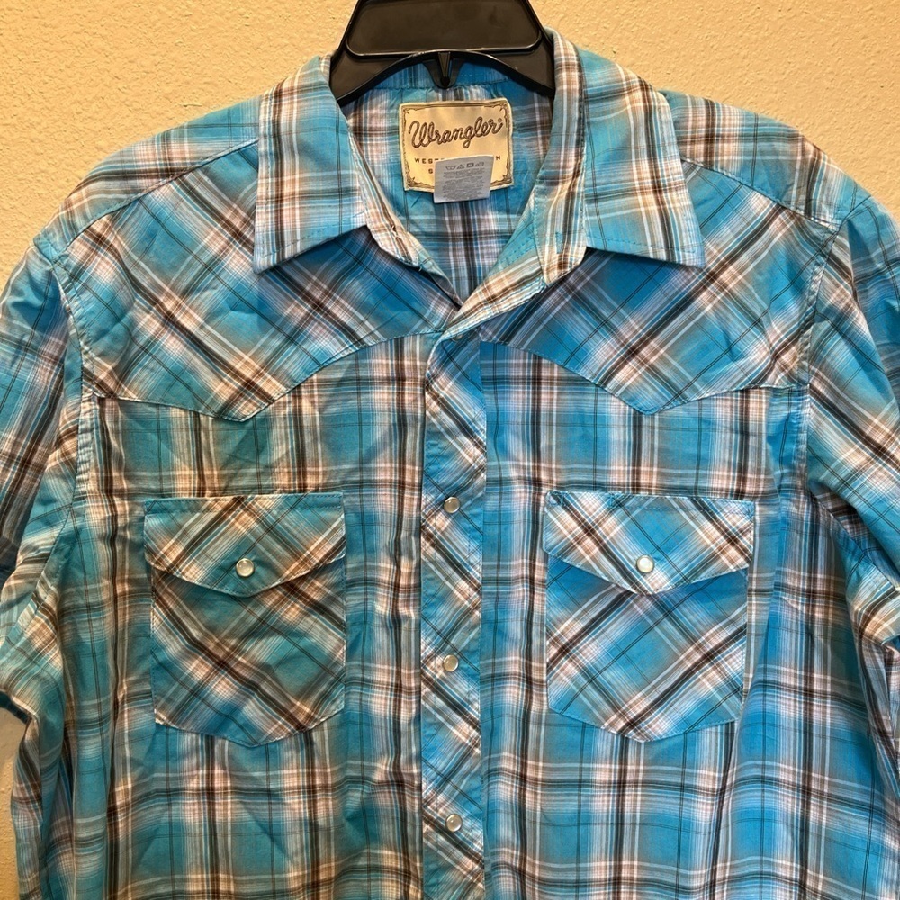 Wrangler Plaid Light Weight Men’s Large Pearl Shirt